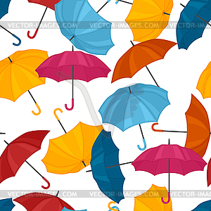 Seamless pattern with colored umbrellas for - vector image