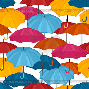 Seamless pattern with colored umbrellas for - vector clip art