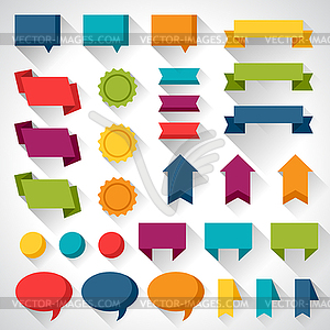 Set of flat design elements banners and tags - vector clipart