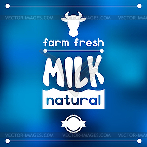 Milk emblem design on abstract mesh background - stock vector clipart