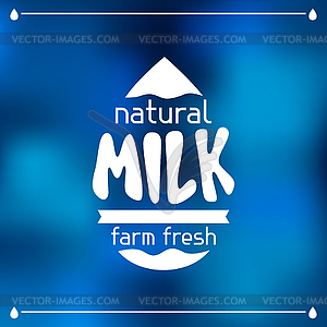 Milk emblem design on abstract mesh background - vector image