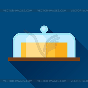 With butter in flat design style - color vector clipart