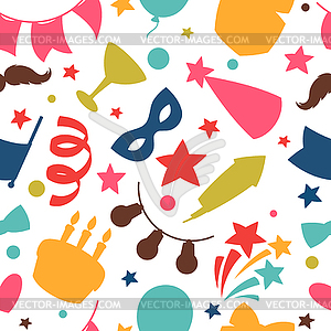 Carnival show and party seamless pattern with - vector clipart