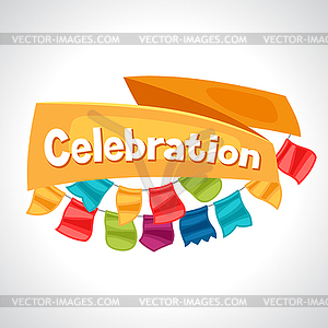 Celebration holiday greeting card with garland of - vector clipart