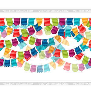 Celebration holiday seamless pattern with garland o - vector clip art