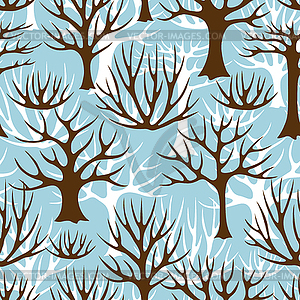 Winter seamless pattern with abstract stylized trees - vector clipart