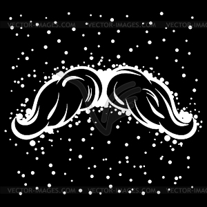 Hipster white mustache in line art style - royalty-free vector image