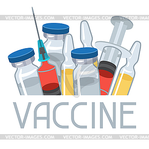 Syringe and vaccine medical conceptual abstract - vector clipart