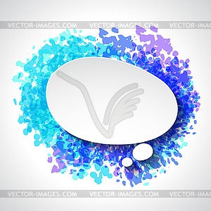 Abstract white paper speech bubble on color grunge - vector clip art