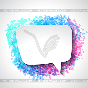 Abstract white paper speech bubble on color grunge - vector image