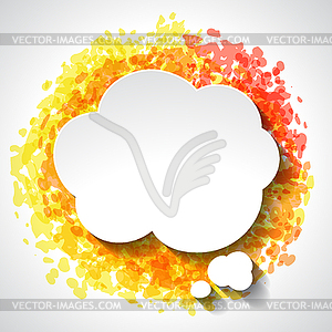 Abstract white paper speech bubble on color grunge - vector image