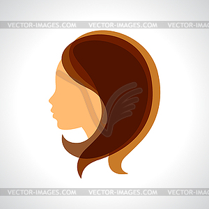 Woman silhouette concept emblem of beauty or - vector clipart / vector image