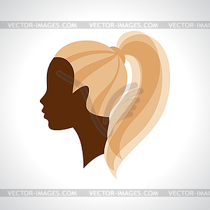 Woman silhouette concept emblem of beauty or - vector image