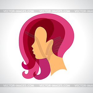 Woman silhouette concept emblem of beauty or - vector clipart