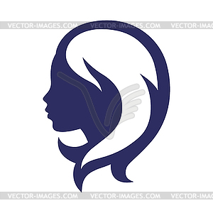 Woman silhouette concept emblem of beauty or - vector clipart