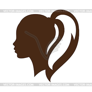 Woman silhouette concept emblem of beauty or - vector clip art