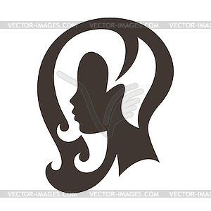 Woman silhouette concept emblem of beauty or - vector clipart