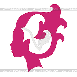 Woman silhouette concept emblem of beauty or - vector image