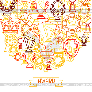 Награды и трофей спорта или иконки Business Line - векторный клипарт