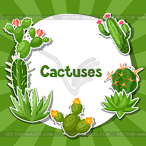 Кактусы и растения абстрактный фон естественный - стоковый векторный клипарт