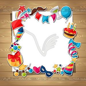 Carnival show and party greeting card with - vector clipart