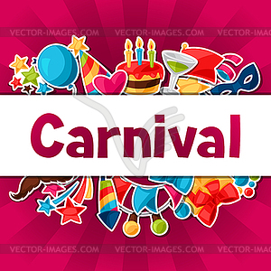 Carnival show and party greeting card with - royalty-free vector image
