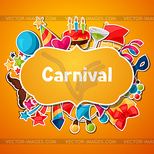 Carnival show and party greeting card with - vector clipart