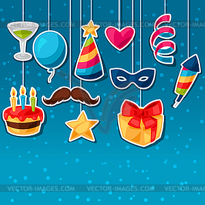 Carnival show and party greeting card with - vector clip art