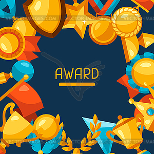 Sport or business background with award icons - vector clipart