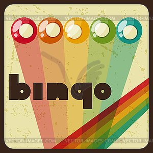 Bingo or lottery retro game with balls - vector clip art