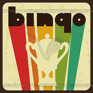 Bingo or lottery retro game with award - vector clip art