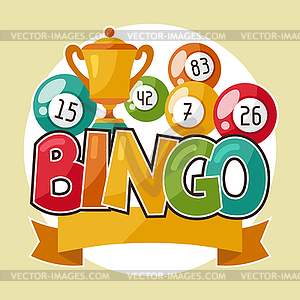 Bingo or lottery retro game with and award - vector clipart