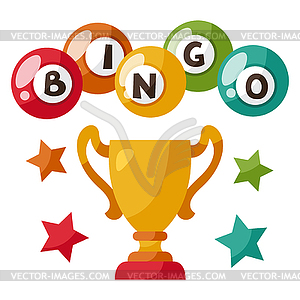 Bingo or lottery game with balls and award - vector clipart / vector image