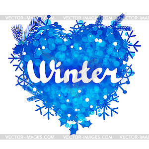 Winter abstract background design with snowflakes - vector clip art