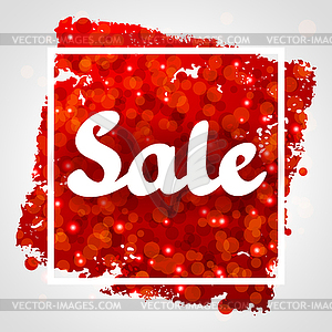 Sale red abstract background design with glitter - vector image