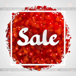 Sale red abstract background design with glitter - vector clipart