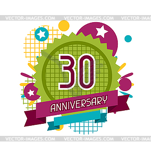 Anniversary abstract background with ribbon and - vector clip art