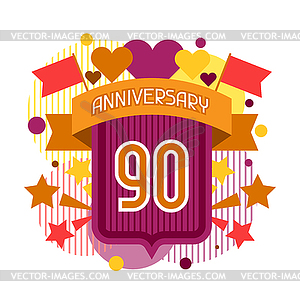 Anniversary abstract background with ribbon and - vector image