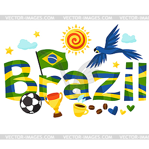 Brazil design with objects - vector clip art