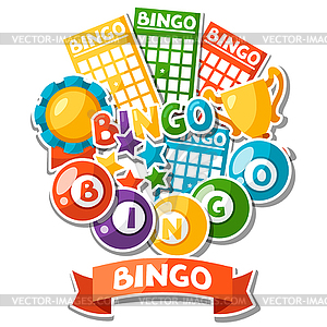 Bingo or lottery game background with balls and - vector clip art