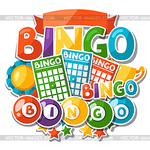 Bingo or lottery game background with balls and - vector image