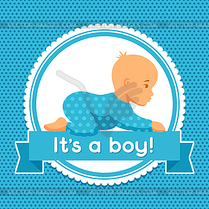 It is boy. Baby shower invitation - vector image