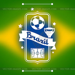 Brazil background with stylized objects and cultura - vector clipart