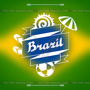 Brazil background with stylized objects and cultura - vector clip art