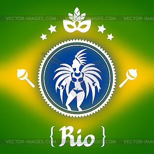 Rio background with stylized objects and cultural - vector clipart