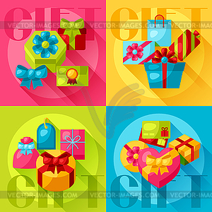 Celebration background or card with colorful gift - vector image