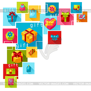 Celebration background or card with colorful gift - vector image