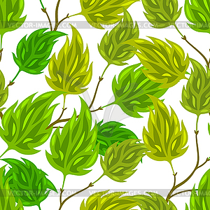 Seamless nature pattern with stylized green - vector clip art