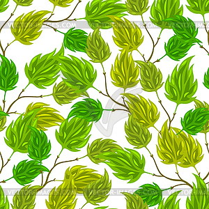 Seamless nature pattern with stylized green - vector clipart