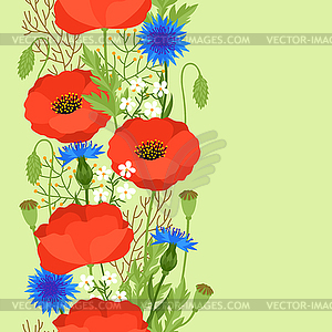 Seamless floral pattern with pretty spring - color vector clipart